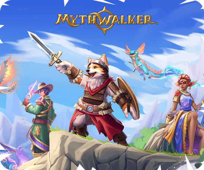 MythWalker heroes standing ready for adventure in a fantasy world.
