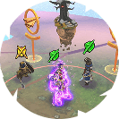Three magical heroes preparing for battle under a cursed tree
